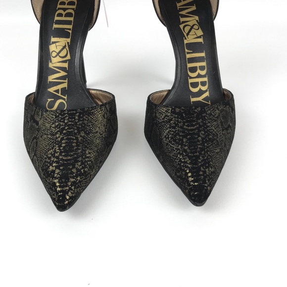 NEW {Sam & Libby} Metallic Snake Chain Heels - Picture 4 of 8